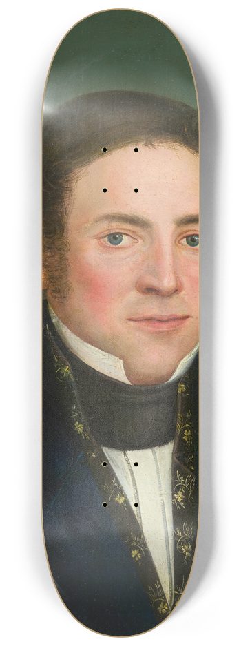 Lukas Kirner - Portrait of a Young Man with Whiskers 8.25 inch art skate deck