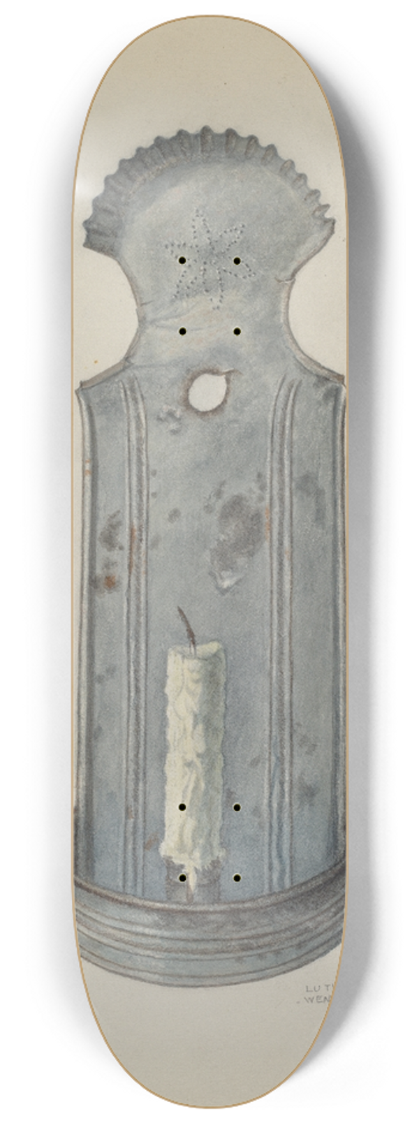 Luther D. Wenrich - Tin Wall Sconce 8.25 inch art skate deck