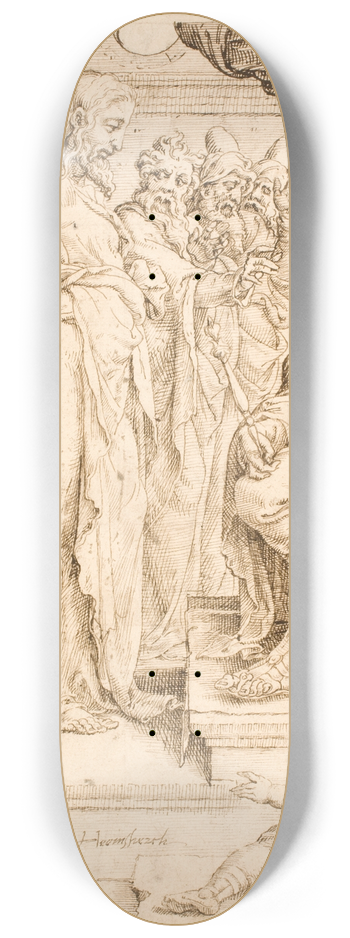 Maarten Van Heemskerck - Kristus for Herodes 8.25 inch art skate deck