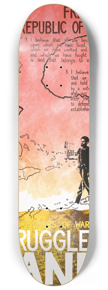 Madame Binh Graphics Collective - The struggle is for land! 8.25 inch art skate deck