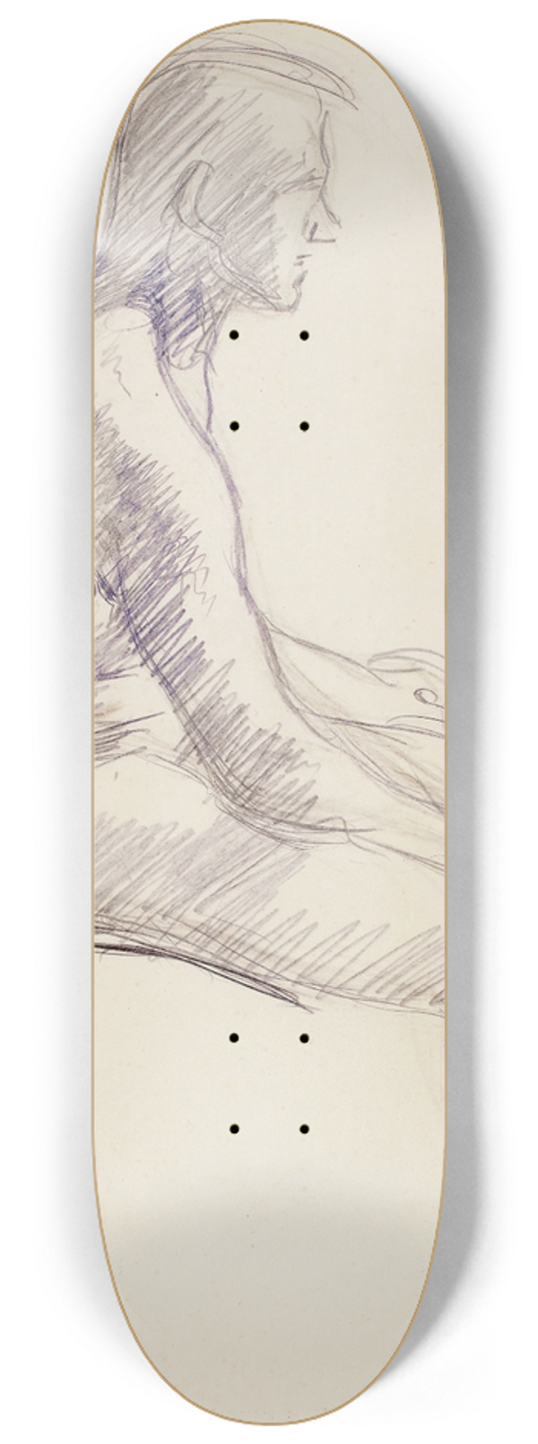 Magnus Enckell - Istuva alaston mies, luonnos 8.25 inch art skate deck