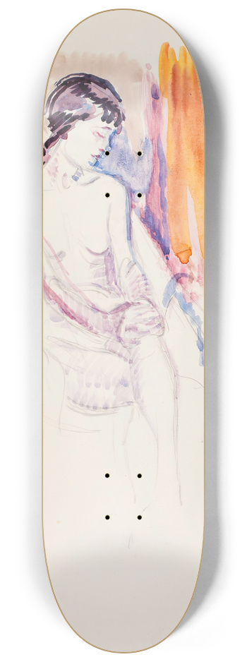 Magnus Enckell - Istuva malli, luonnos 8.25 inch art skate deck
