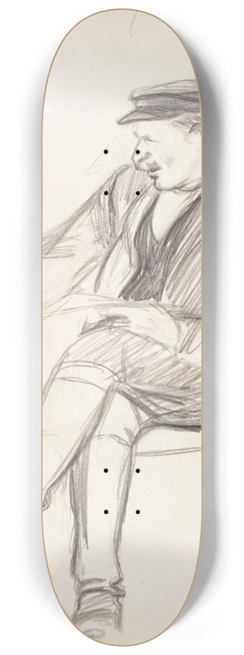 Magnus Enckell - Istuva mies lakki pss, luonnos 8.25 inch art skate deck