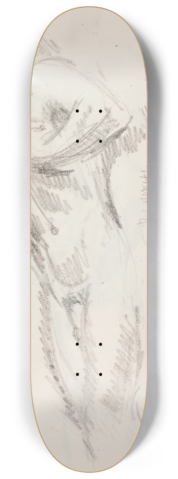 Magnus Enckell - Sellln oleva alaston mies, luonnos 8.25 inch art skate deck
