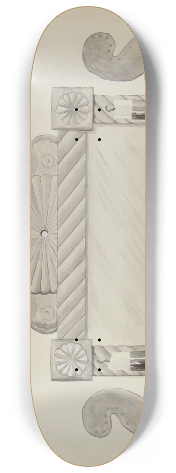 Majel G. Claflin - Tin Mirror Frame with 2 Candle Sockets 8.25 inch art skate deck