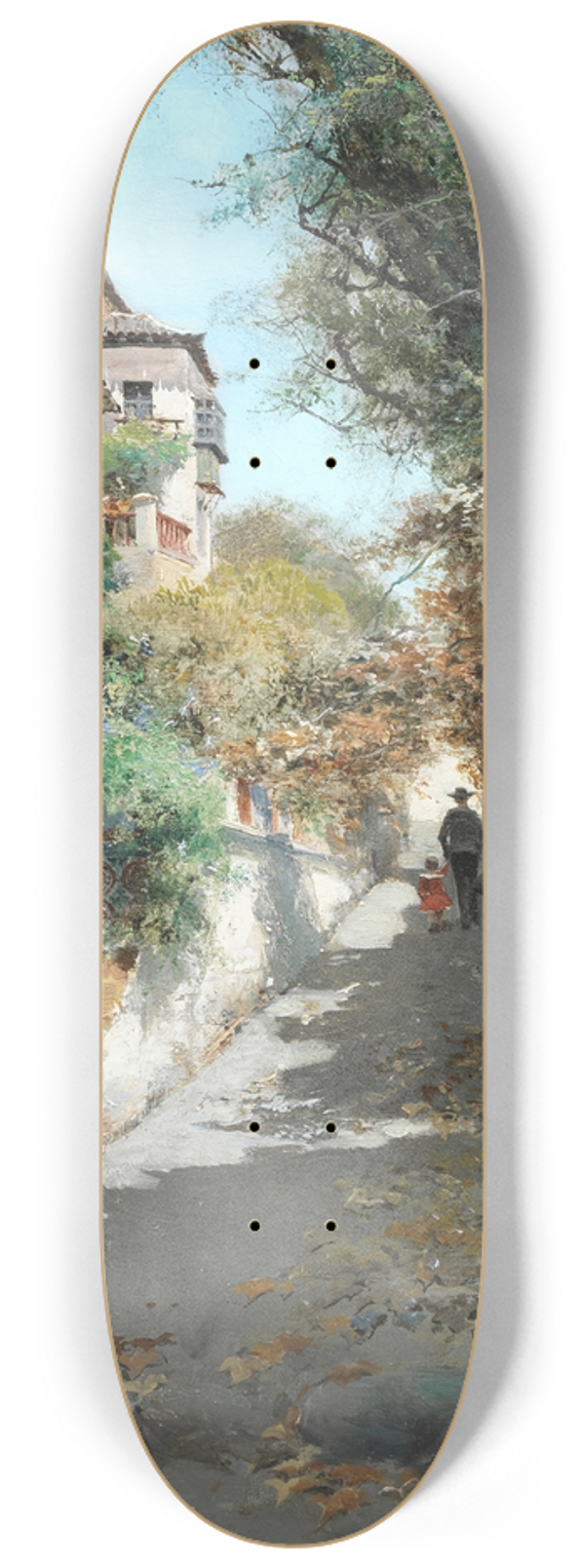 Manuel Garca y Rodrguez - Street scene in Granada 8.25 inch art skate deck