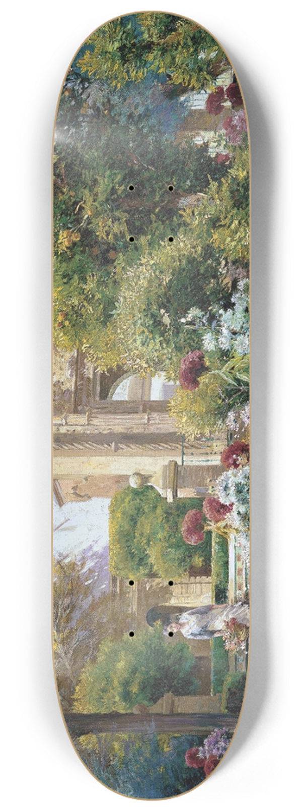 Manuel Garca y Rodrguez - The Alcazar Gardens, Seville 8.25 inch art skate deck