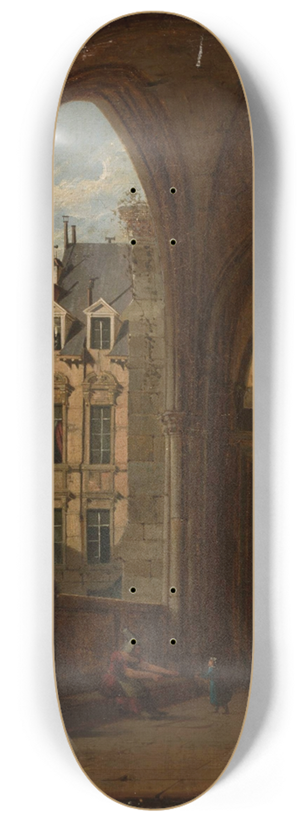 Marcin Zaleski - Arcades with the view of the city 8.25 inch art skate deck