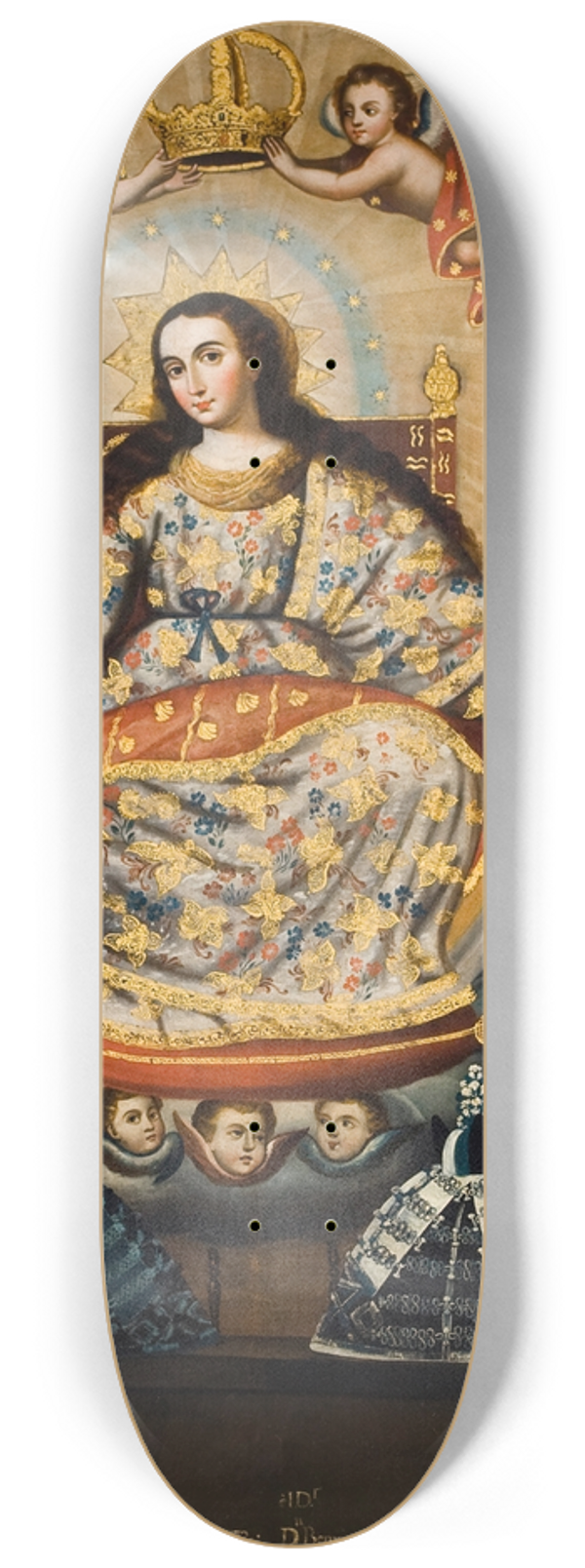 Marcos Zapata y taller - Seated Madonna with Graduation of the Garca Brothers 8.25 inch art skate deck