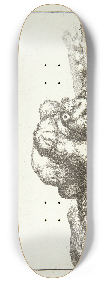 Marcus de Bye - Liggende bjrn, set forfra, drikkende af en skl 8.25 inch art skate deck