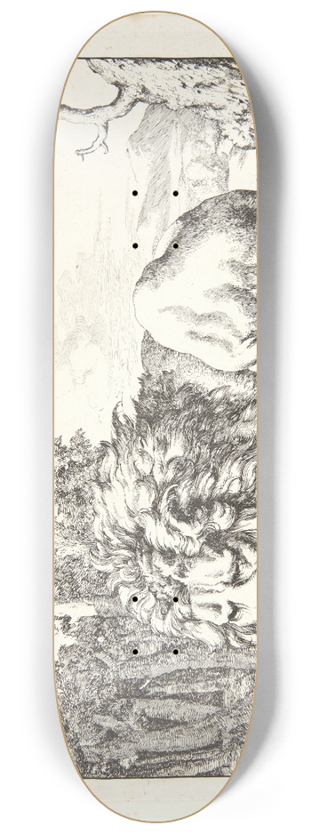 Marcus de Bye - Liggende lve, vendt mod venstre 8.25 inch art skate deck