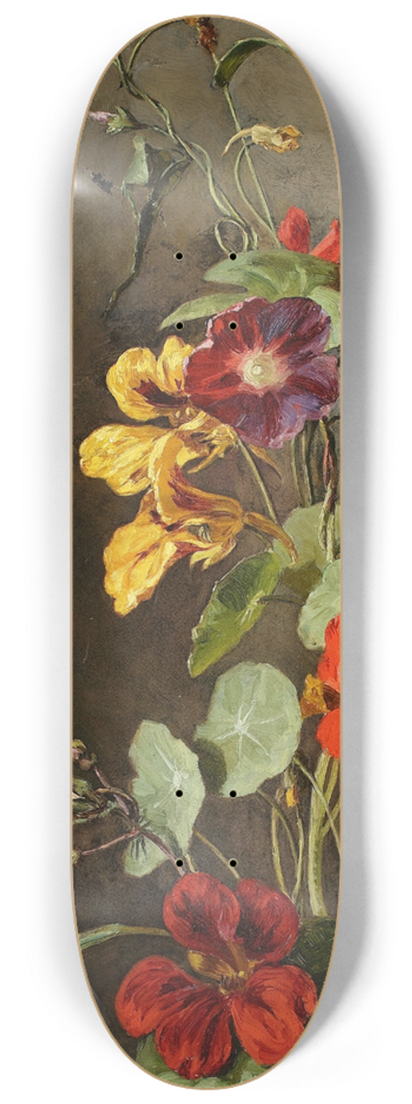 Maria Klass-Kazanowska - Flowers  Nasturtiums 8.25 inch art skate deck