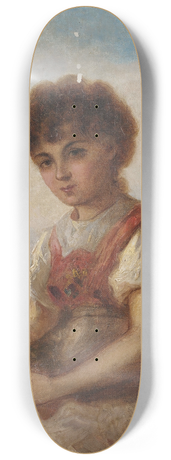 Anselm Feuerbach - Kleines Mdchen mit einer Ziege 8.25 inch art skate deck