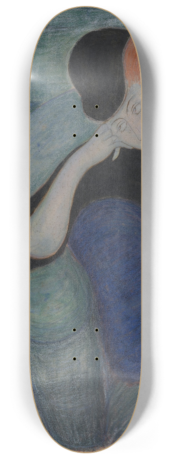 Marianne von Werefkin - interior with a seated couple 8.25 inch art skate deck