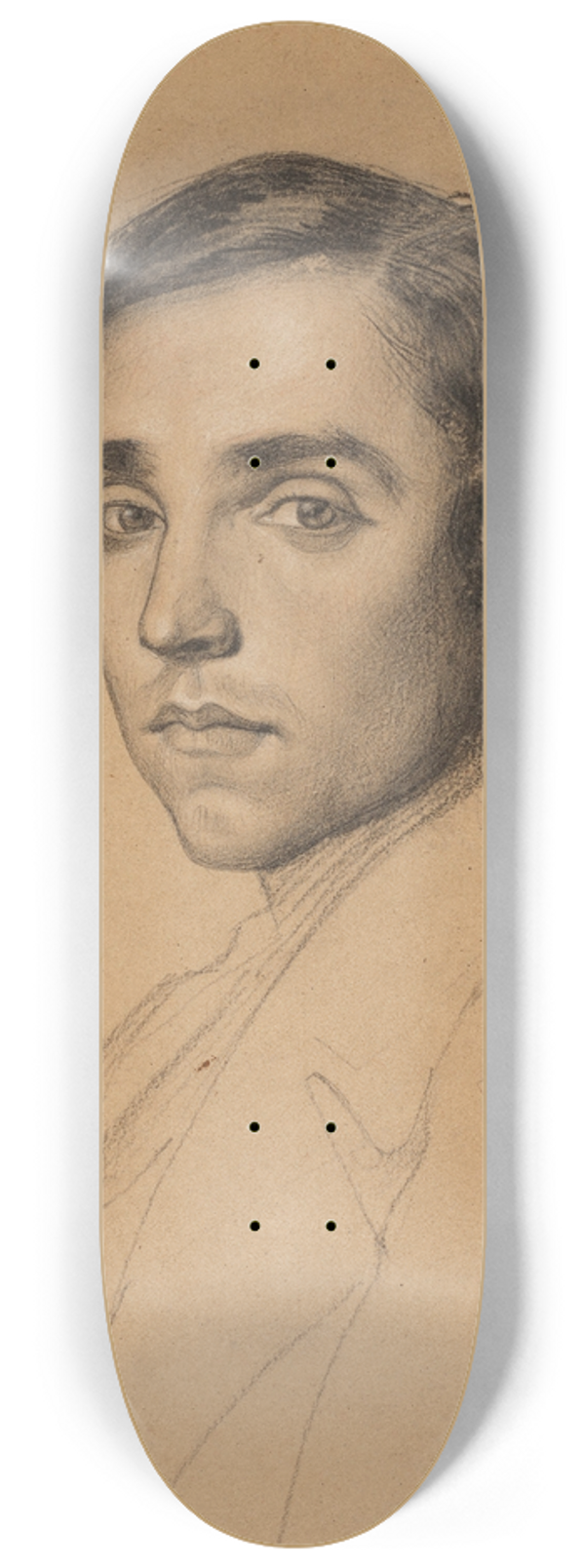 Anselm Feuerbach - Portrait of a young man 8.25 inch art skate deck