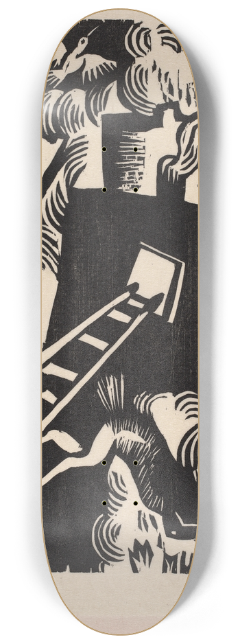 Maria Uhden - Burning House 8.25 inch art skate deck