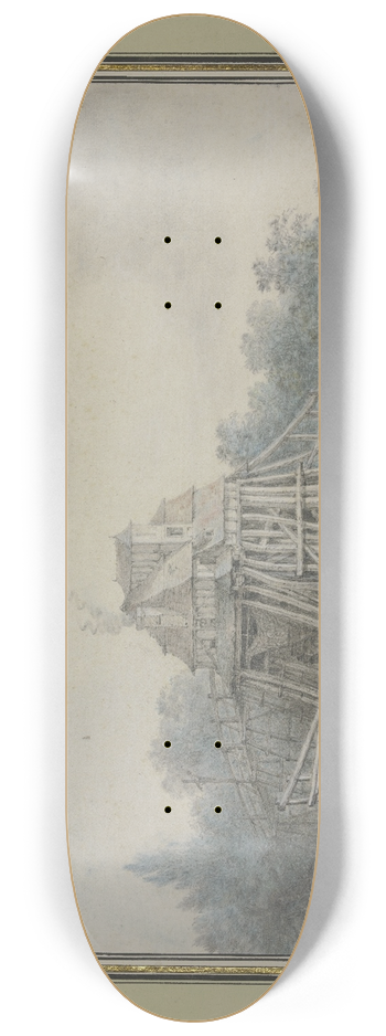 Marie-Gabriel-Florent-Auguste de Choiseul-Gouffier - Mill near Charenton 8.25 inch art skate deck