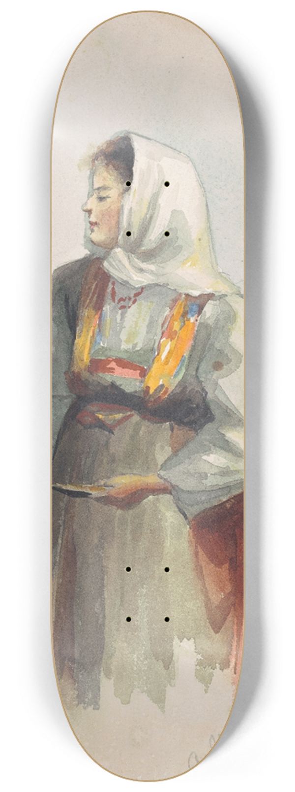 Marietta Minnigerode Andrews - A Neopolitan Beggar 8.25 inch art skate deck