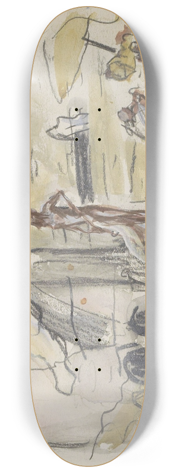 Marius Bauer - Badende Indirs aan de oever van de Ganges 8.25 inch art skate deck