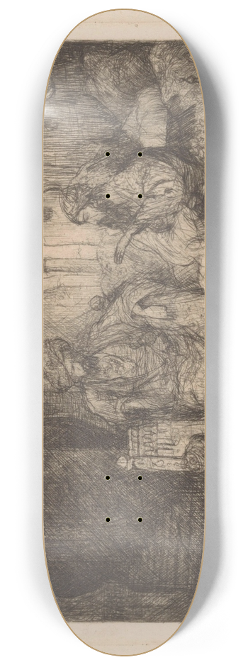Marius Bauer - Ottomaans interieur met twee mannen en dienaar 8.25 inch art skate deck