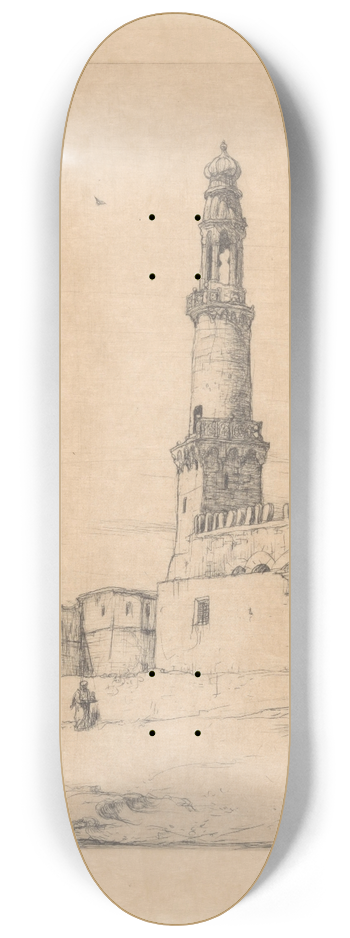 Marius Bauer - Straataanzicht met moskeen 8.25 inch art skate deck