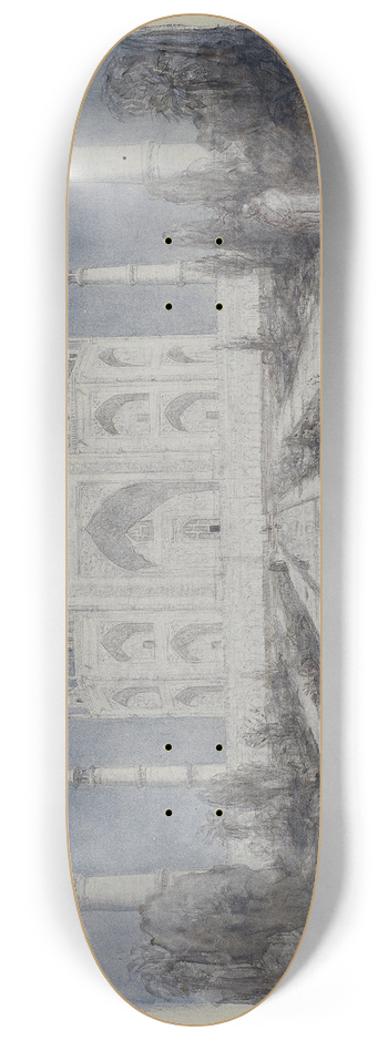 Marius Bauer - Taj Mahal bij maanlicht 8.25 inch art skate deck