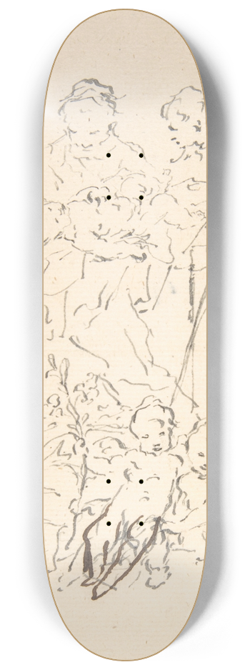 Martin Johann Schmidt - Saint Anthony and the Christ Child Surrounded by Cherubs 8.25 inch art skate deck