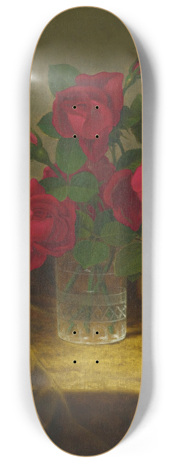 Martin Johnson Heade - Jacqueminot Roses 8.25 inch art skate deck