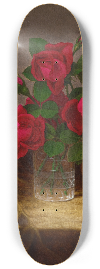 Martin Johnson Heade - Jacqueminot Roses 8.25 inch art skate deck