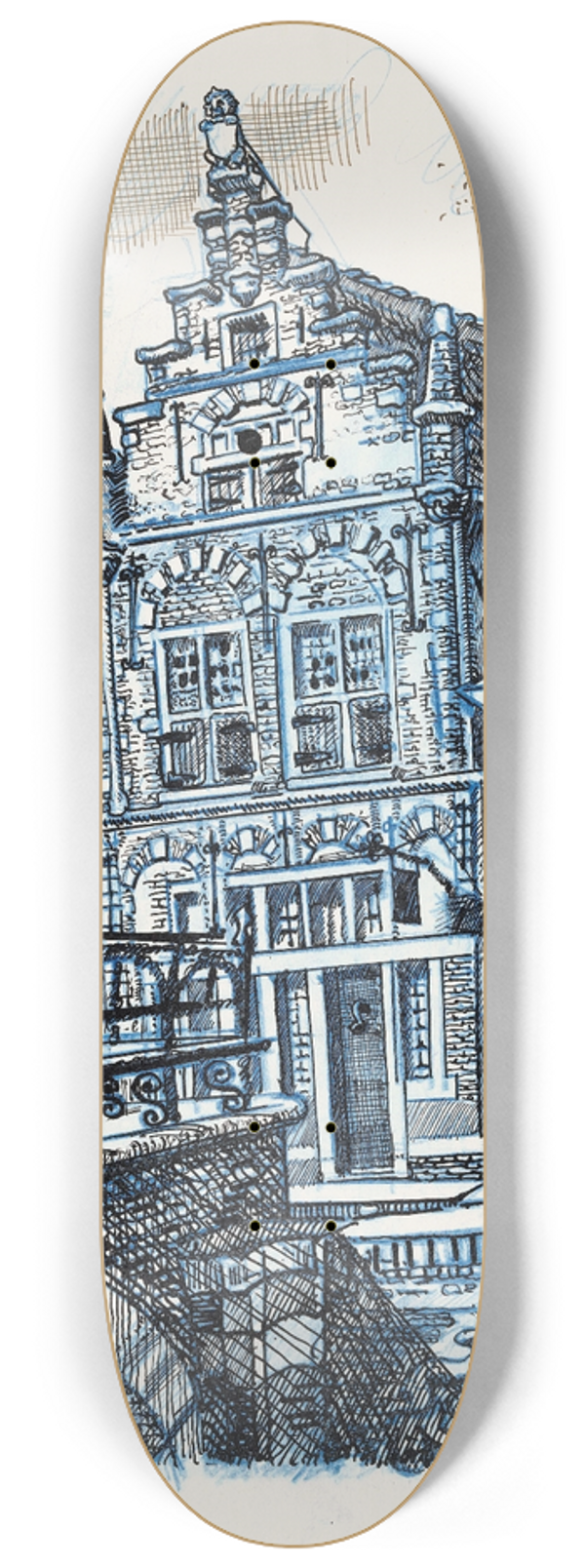 Martin Monnickendam - Voorgevel van het Museum te Edam 8.25 inch art skate deck