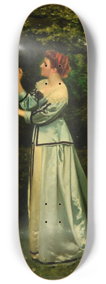 Martin Rico y Ortega - Jeune femme crivant sur un arbre 8.25 inch art skate deck