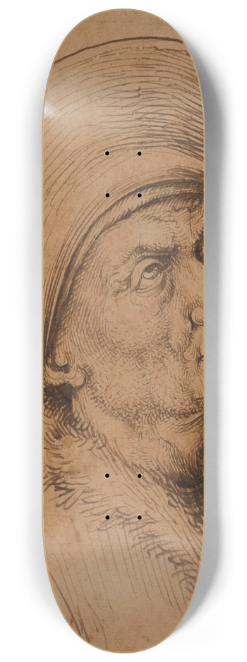 Martin Schongauer - Bust of a Man in a Hat Gazing Upward 8.25 inch art skate deck