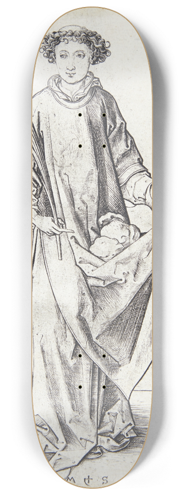 Martin Schongauer - Den hellige Stefanus 8.25 inch art skate deck