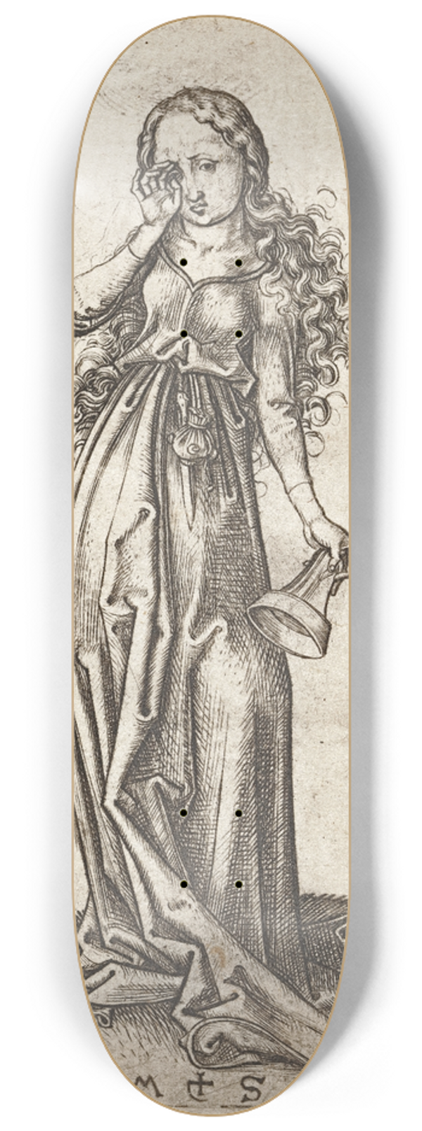 Martin Schongauer - The third foolish Virgin 8.25 inch art skate deck