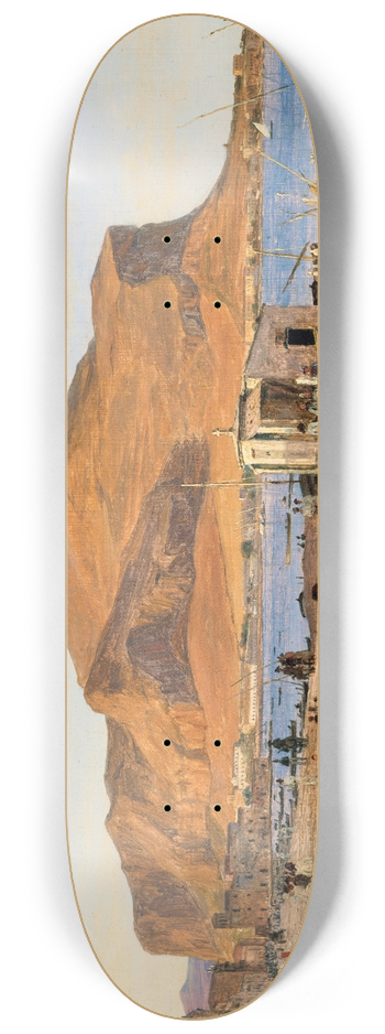 Martinus Rrbye - Palermo Harbor with a View of Monte Pellegrino 8.25 inch art skate deck