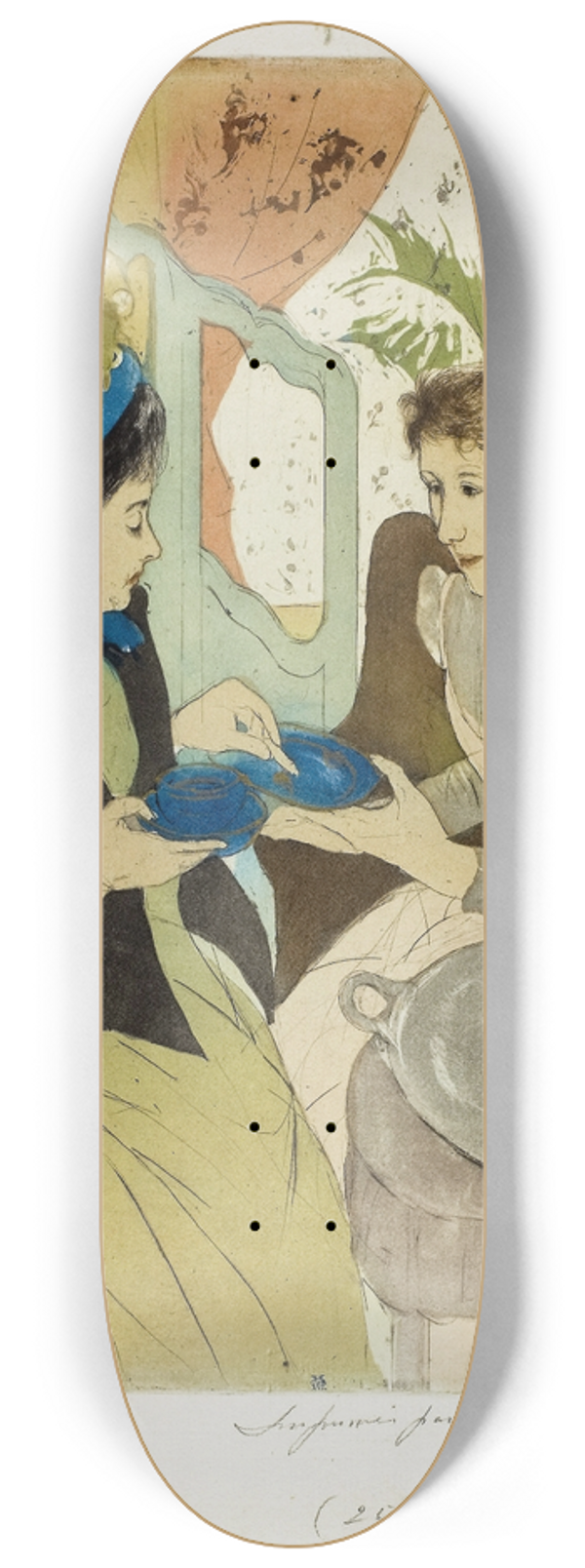 Mary Cassatt - Afternoon Tea Party 8.25 inch art skate deck