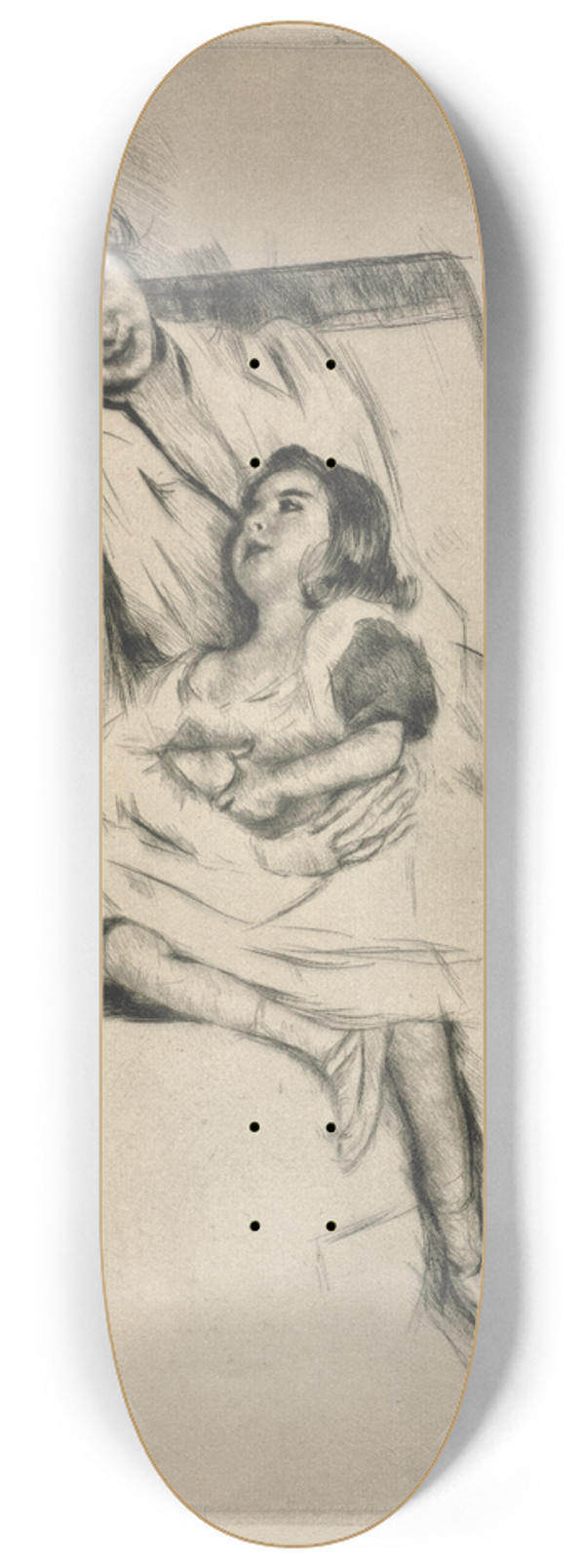 Mary Cassatt - Reine and Margot Seated on a Sofa 8.25 inch art skate deck
