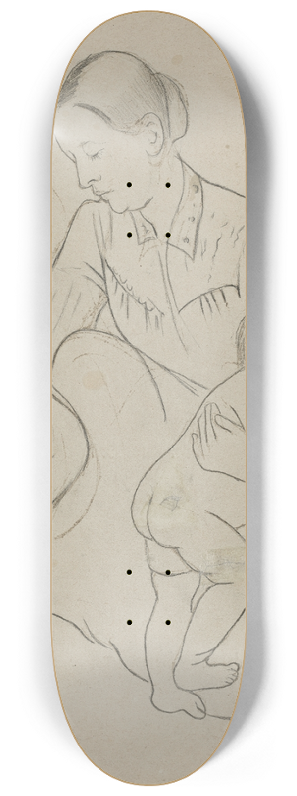 Mary Cassatt - The Bath (verso) 8.25 inch art skate deck