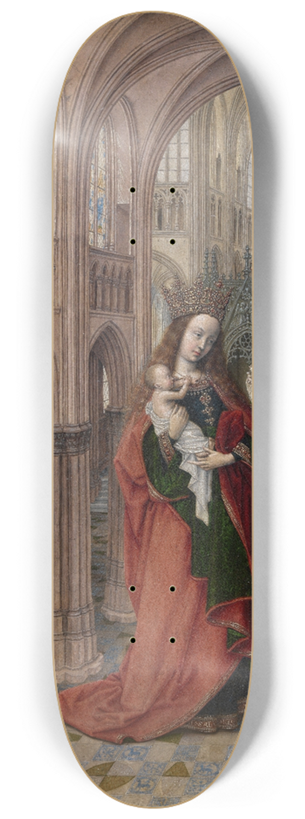 Master of 1499 - Virgin in the Church 8.25 inch art skate deck