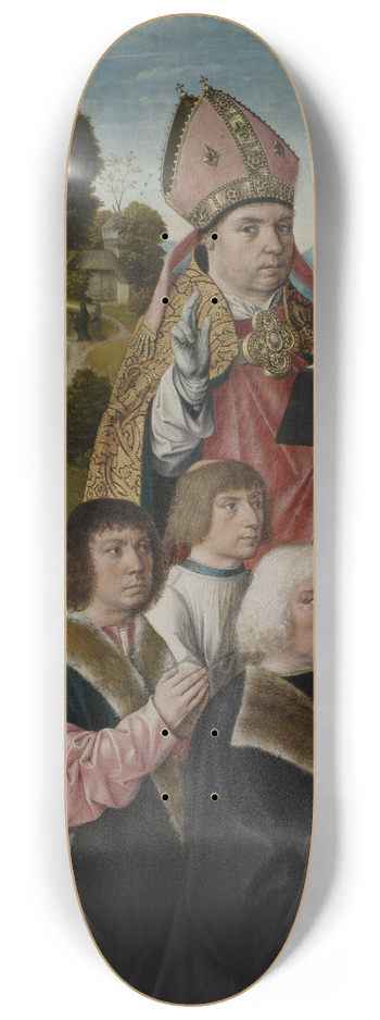 Master of Frankfurt - St Nicholas with Donors 8.25 inch art skate deck
