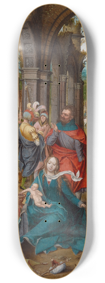 Master of the Antwerp Adoration - The Adoration of the Magi 8.25 inch art skate deck
