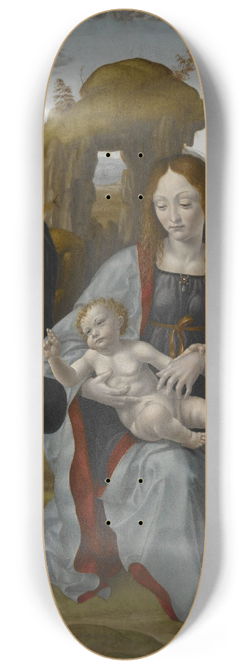 Master of the Sforza Altarpiece - Madonna and Child with Saint and a Donor 8.25 inch art skate deck