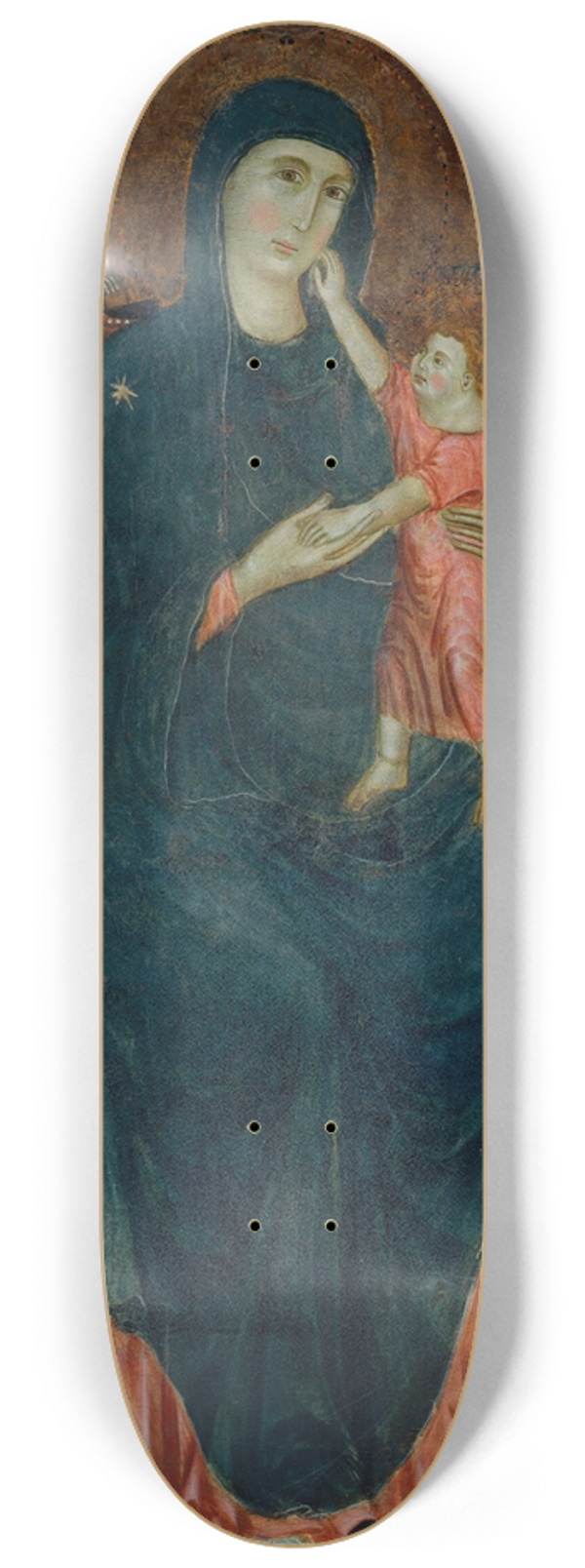 Master of Varlungo - Madonna and Child Enthroned with Angels 8.25 inch art skate deck