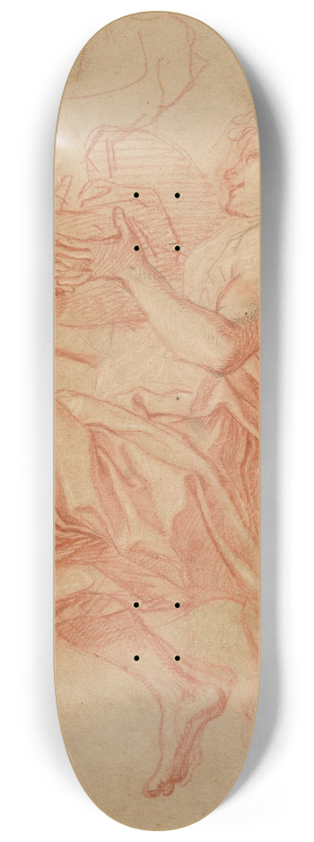 Antoine Coypel - Two angels 8.25 inch art skate deck