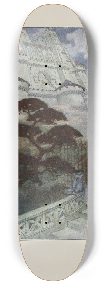 Maurice Lalau - The castle rose silent, impressing and forbidding 8.25 inch art skate deck