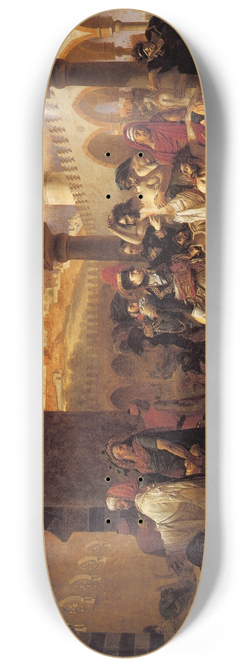 Antoine-Jean Gros - Bonaparte visitant les pestifrs de Jaffa le 11 mars 1799 8.25 inch art skate deck