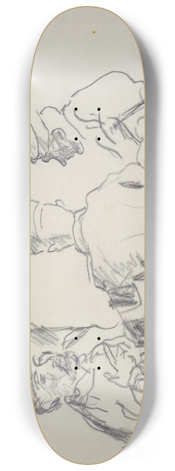 Max Beckmann - Drei Mnner, auf Sthlen sitzend 8.25 inch art skate deck