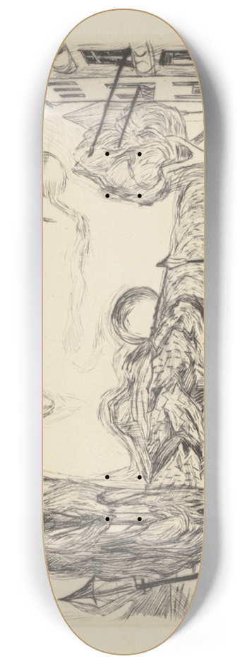Max Beckmann - Landscape with Balloon 8.25 inch art skate deck