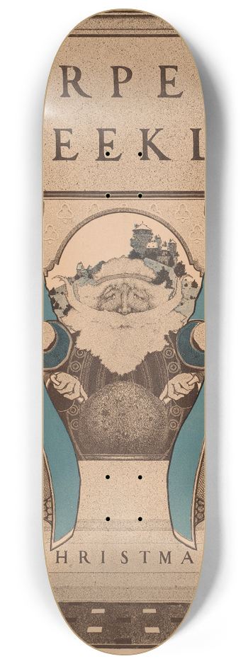 Maxfield Parrish - Harpers weekly, Christmas 8.25 inch art skate deck