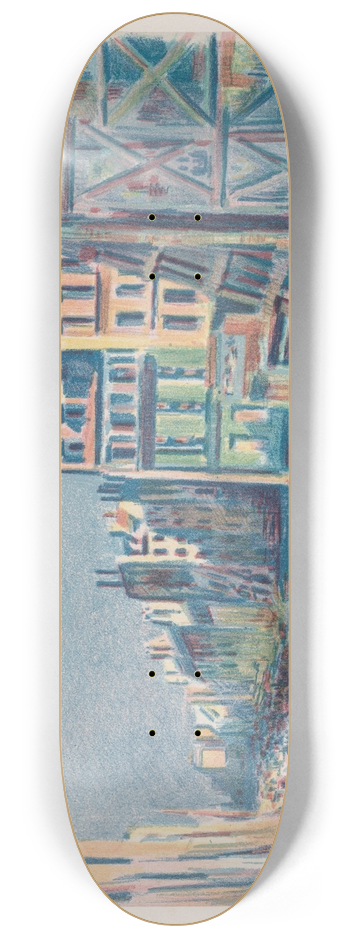 Maximilien Luce - Rue Reamur 8.25 inch art skate deck